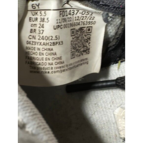 Youth 6y Air Jordan 1 Retro Washed Black Athletic Basketball Sneakers FD1437-051 - Picture 9 of 9